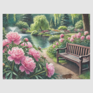 Roze bloemen pioenen tissuepapier