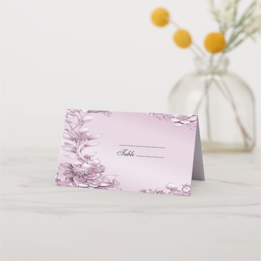 Roze Bloemen Plaats Kaart Plaatskaartje (Voorkant)