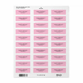 Roze Bloemen Plain Elegant Modern Trendy Etiket (Full Sheet)