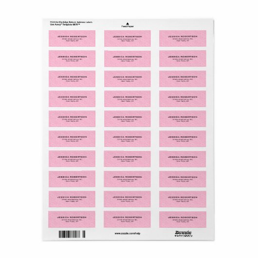 Roze Bloemen Plain Elegant Modern Trendy Etiket (Full Sheet)