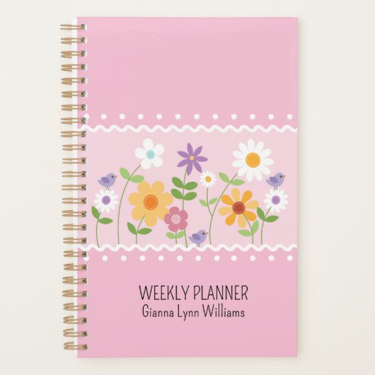 Roze Bloemen  Planner (Voorkant)