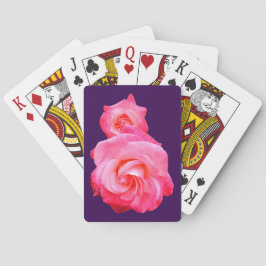 Roze bloemen pokerkaarten