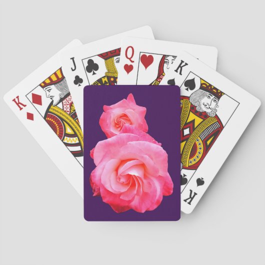 Roze bloemen pokerkaarten (Achterkant)
