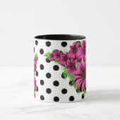  roze bloemen Polka Dot Mok (Midden)