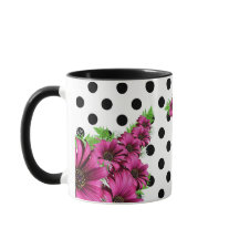 roze bloemen Polka Dot