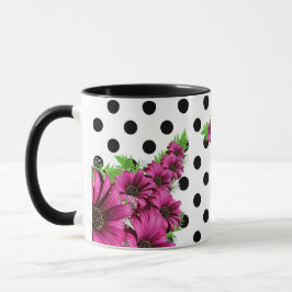 roze bloemen Polka Dot Mok