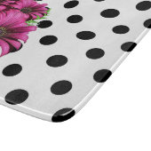roze bloemen Polka Dot Snijplank (Hoek)