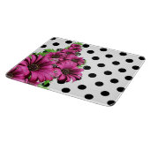 roze bloemen Polka Dot Snijplank (Hoek)