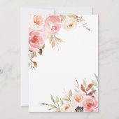 Roze Bloemen Pompoen Baby shower Kaart (Achterkant)