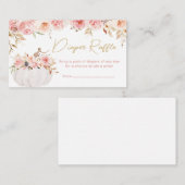 Roze Bloemen Pompoen Baby shower Luier Raffle Informatiekaartje (Voorkant / Achterkant)