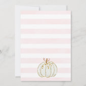 Roze Bloemen Pompoen Baby shower Uitnodiging (Achterkant)