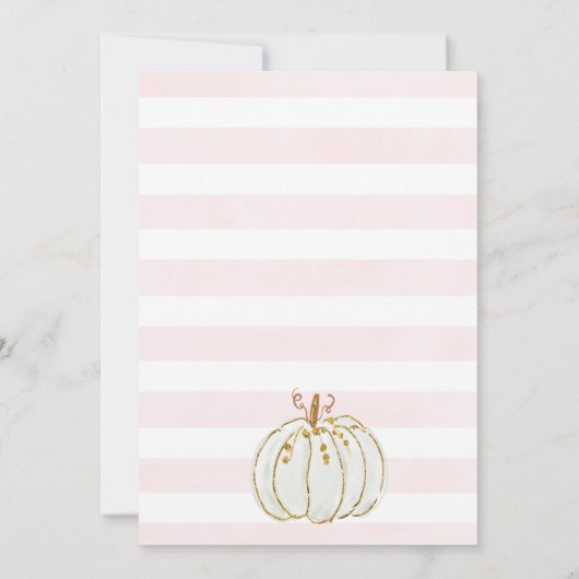 Roze Bloemen Pompoen Baby shower Uitnodiging (Achterkant)