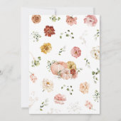 Roze Bloemen Pompoen Baby shower Uitnodiging (Achterkant)