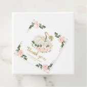 Roze Bloemen Pompoen Herfst Baby shower Dank u Bedankjes Labels (In situ)