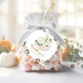 Roze Bloemen Pompoen Herfst Baby shower Dank u Bedankjes Labels