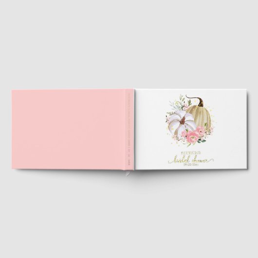 Roze Bloemen Pompoen Herfst Gastenboek (Volledig)