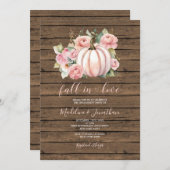Roze Bloemen Pompoen Herfst in Liefde Engagement P Kaart (Voorkant / Achterkant)