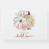 Roze Bloemen Pompoen Herfst Vrijgezellenfeest Gast Gastenboek (Voorkant)