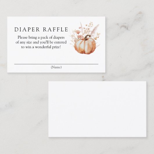 Roze Bloemen Pompoen Luier Raffle Behuizing Kaart Visitekaartje