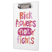 Roze Bloemen Positief Quote Klembord (Links)