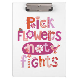 Roze Bloemen Positief Quote Klembord