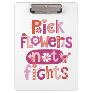 Roze Bloemen Positief Quote Klembord