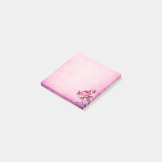 Roze bloemen Post-it noten Post-it® Notes (Schuin)