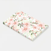 Roze bloemen post-it® notes (Schuin)