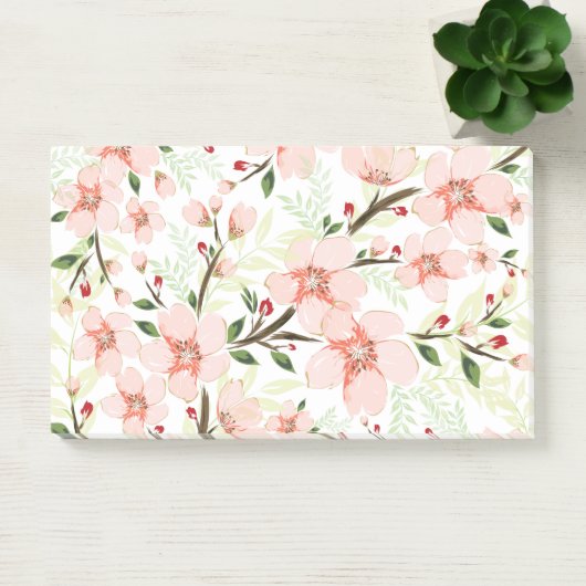 Roze bloemen post-it® notes (Kantoor)