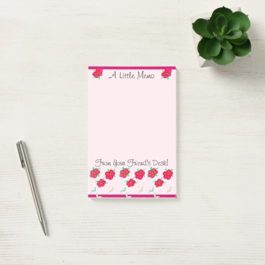 Roze bloemen post-it® notes (Kantoor)
