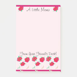 Roze bloemen post-it® notes