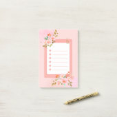 Roze bloemen Post-it Notities Post-it® Notes (Op bureau)