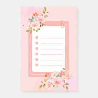Roze bloemen Post-it Notities Post-it® Notes