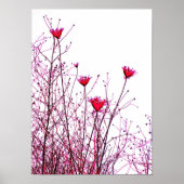 roze bloemen poster (Voorkant)