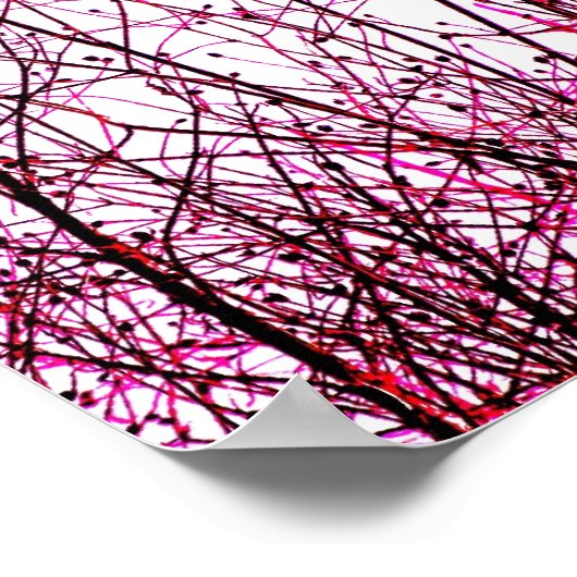 roze bloemen poster (Hoek)