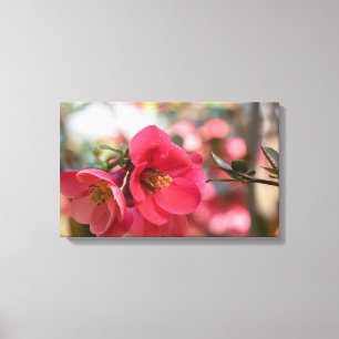 Roze bloemen Premium Canvas