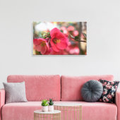 Roze bloemen Premium Canvas Afdruk (Insitu (Woonkamer))