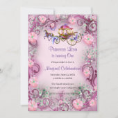 Roze Bloemen Prinses Fairy Tail 1e Verjaardag Kaart (Voorkant)