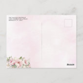 Roze Bloemen Prinses Gown Quinceanera Verjaardag Briefkaart (Achterkant)