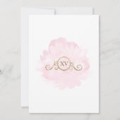 Roze Bloemen Prinses Mis Quince Quinceañera Kaart (Achterkant)