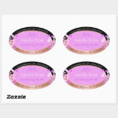 Roze Bloemen Product Labels Zwart en Roos Goud (Vel)