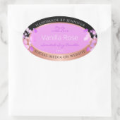 Roze Bloemen Product Labels Zwart en Roos Goud (Tas)