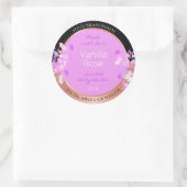 Roze Bloemen Product Labels Zwart en Roos Goud (Tas)