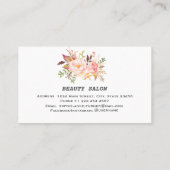 Roze Bloemen Professionele Make-up Haarstijl Visitekaartje (Achterkant)