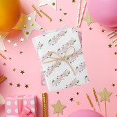 Roze Bloemen Proficiat tekst inpakpapier