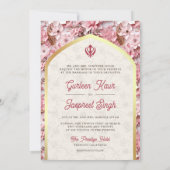 Roze Bloemen Punjabi Anand Karaj Sikh Bruiloft Kaart (Achterkant)