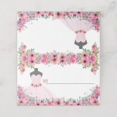 Roze Bloemen Quinceanera Dress Party Blank Plaatskaartje (Buitenkant ongevouwen)