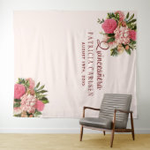 Roze bloemen quinceañera fotohokje achtergrond wandkleed (In Situ (horizontaal))