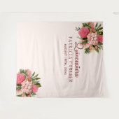 Roze bloemen quinceañera fotohokje achtergrond wandkleed (Voorkant (horizontaal))