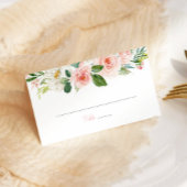 Roze Bloemen Quinceañera Gevouwen Plaats Kaart Roz Plaatskaartje